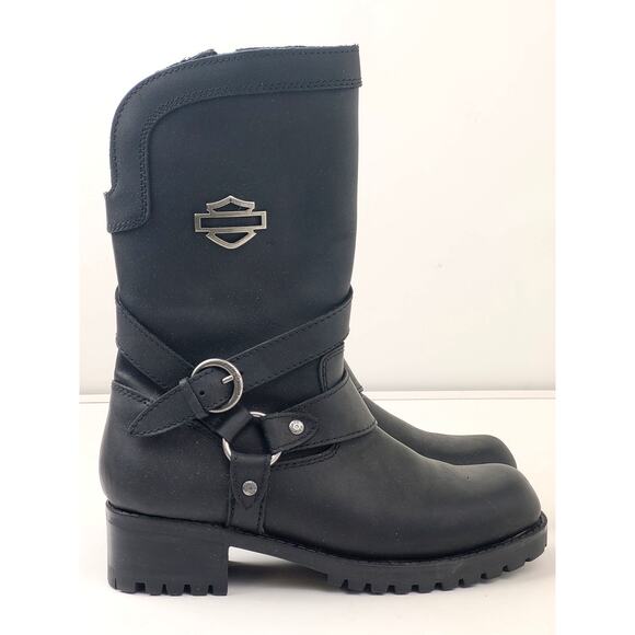 Harley Davidson Amber Motorcycle Boots - Round Toe | Women's Sz 7.5 - Picture 2 of 11